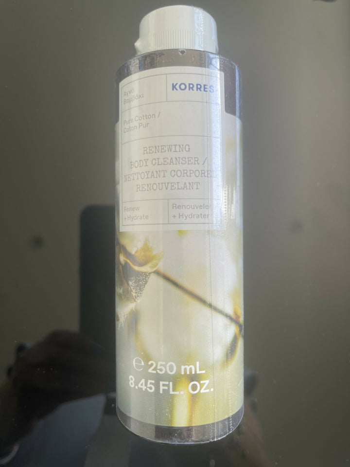 KORRES RENEWING BODY CLEANSER IN PURE COTTON BRAND NEW