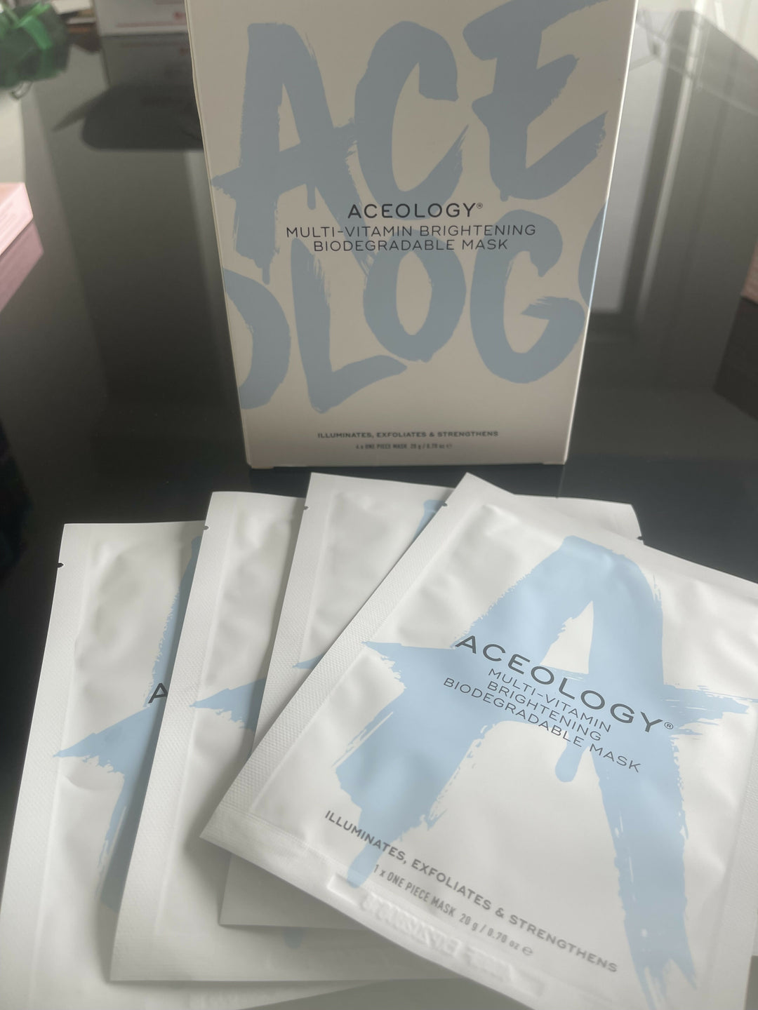 ACEOLOGY MULTI VITAMIN BRIGHTENING BIODEGRADABLE MASKS BRAND NEW