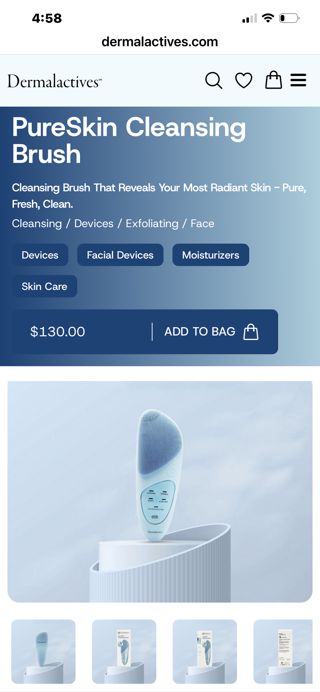 DERMALACTIVES PURE SKIN CLEANSING BRUSH BRAND NEW