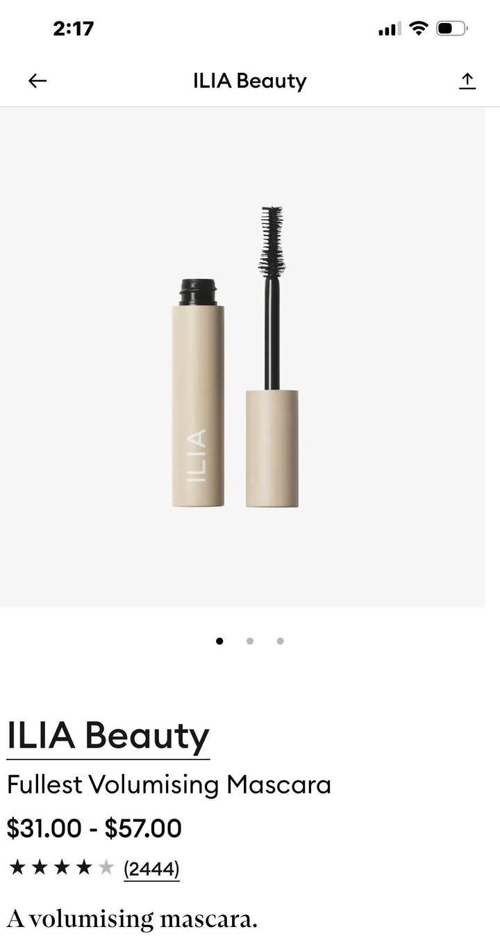 ILIA FULLEST VOLUMIZING MASCARA BRAND NEW
