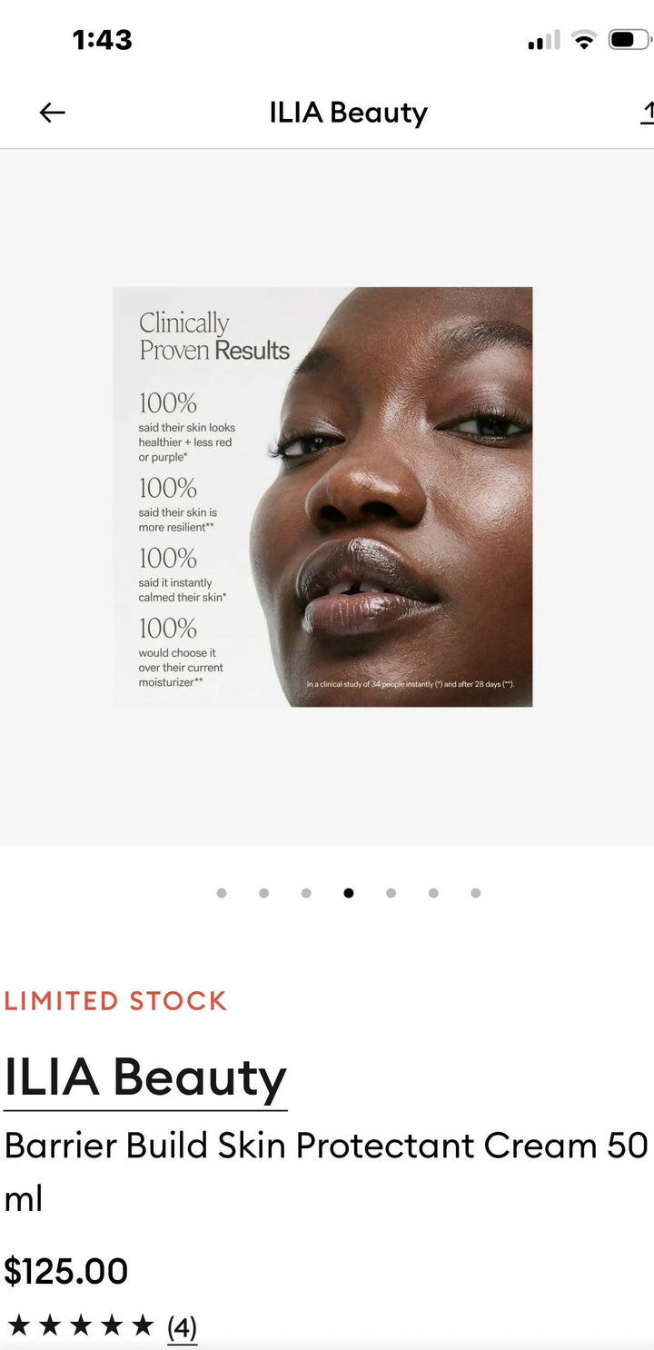 ILIA BARRIER BUILD SKIN PROTECTANT CREAM BRAND NEW